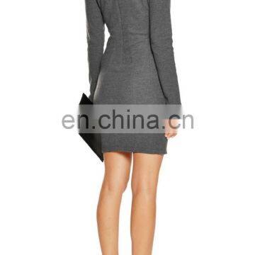 2015 New Arrival Women Winter Dress Long Sleeve Wool Sexy Short Mini Dress China photo-4