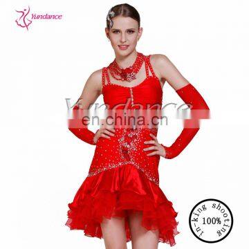 2016 Red Sexy Professional China Royal Dance Dress L-1365