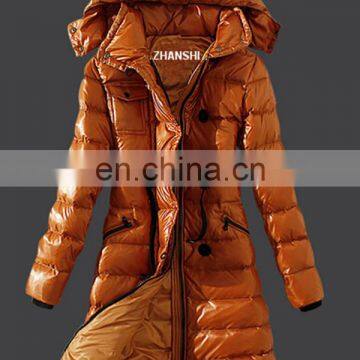 Korean Style New Design Women Winter Long Sexy Goose Down Coat