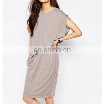 Causal style Loose fit viscose dress with bat sleeves