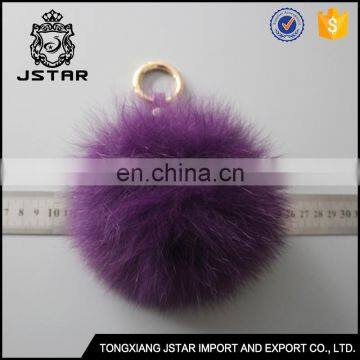 Fluffy fox fur ball pom poms key chains bag purse pendant