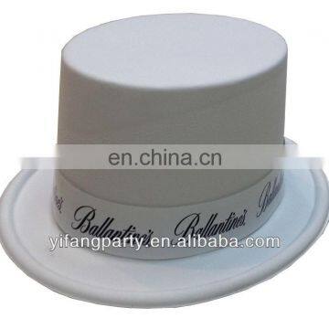 Promotional Flocking white Top Hat with logo