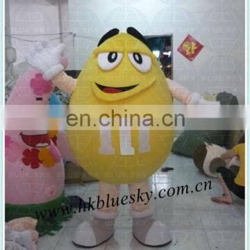 popular M beans chocolate character mascot costume