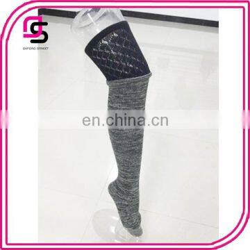 lace top crochet over the knee high socks stretchful