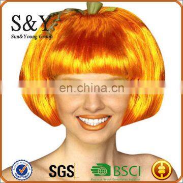 Halloween Party Supplies Pumpkin Wig Sythetic Color Wig