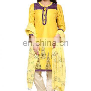 Jaipuri Hand Block Gold Print Dupatta Stole 2.25 Mtrs