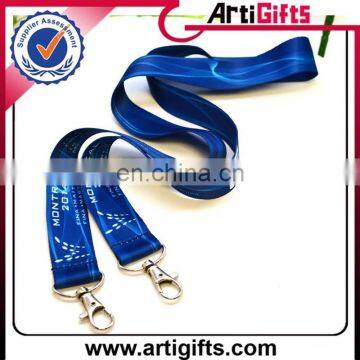 Promotion cheap polyester lanyard strap keychain