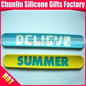 New Coming Silk Printed Silicone Slap Bracelet photo-3