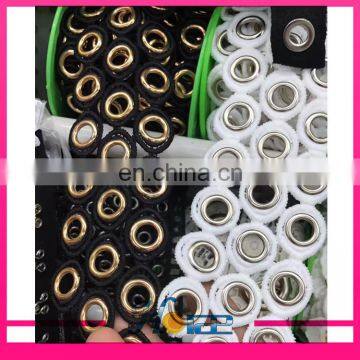 Latest Design Gold Metal Grommet Eyelet Black Polyester Lace Trimming for Garment and Shoe photo-2