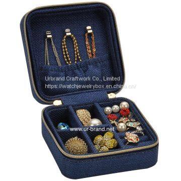 Jewelry box small embroidery retro earrings necklace jewelry portable travel storage