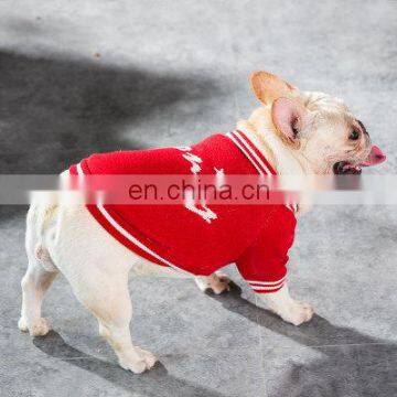Pet Fat Dog Jacket Bulldog Puppy Clothes Knit Sweater Overcoat With Letter photo-2