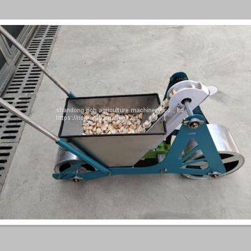 For Greenhouse Garlic Planter Machine With Vibration System Garlic Planter Hand Push