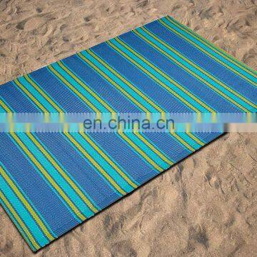 Indoor or Patio Medium Rug Blue Outdoor Stripe Pattern photo-7