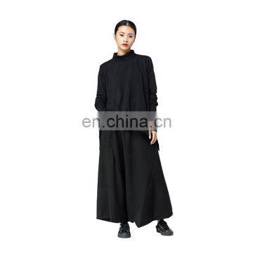 TWOTWINSTYLE Winter Black High Waist Loose Big Size Elastic Flare fashion casual Female Pants