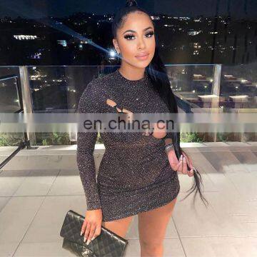 LAITE D2201 Autumn&winter New Arrivals Fashion Hollowing Out Mini Sexy Dress Women Bandage Party Club Dresses photo-7