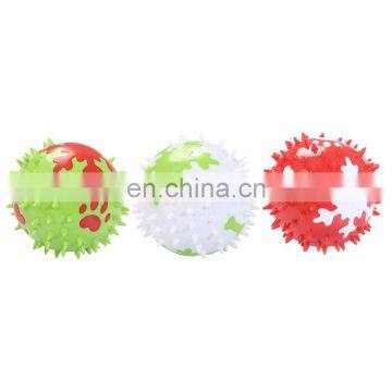 HQP-WJ117 HongQiang Pet Products Dog Toy Vocal TPR Prickly Ball Christmas Color Snowflake Molar Teeth Cleaning Fun Customizable photo-2
