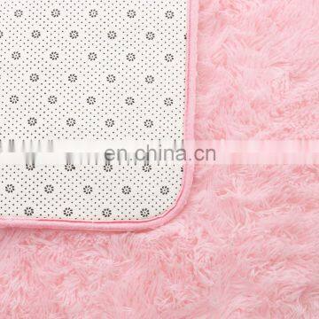 Living Room Soft Pink Polyester Rugs Shaggy Carpet photo-7