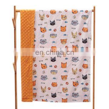 2020 Summer Hot Products Drop Shipping 3D Massage Minky Dot and 100% Cotton Fabric Two Layers Baby Comforter Blanket photo-2