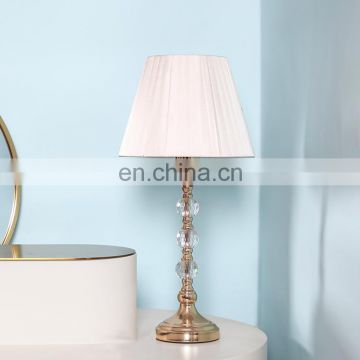 Elegant crystal decorative design modern bedroom metal night lamp for bedside