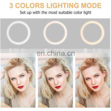 10" 26 cm Video Live Photography Photo Led Desktop Ring Light With Tripod Stand Phone Holder photo-6