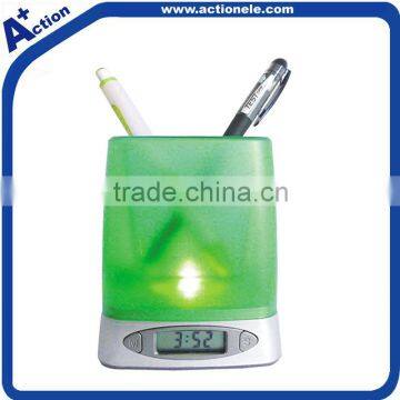 pen holder LED light digital clock