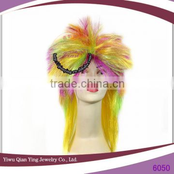 Cheap colorful synthetic punk party wig