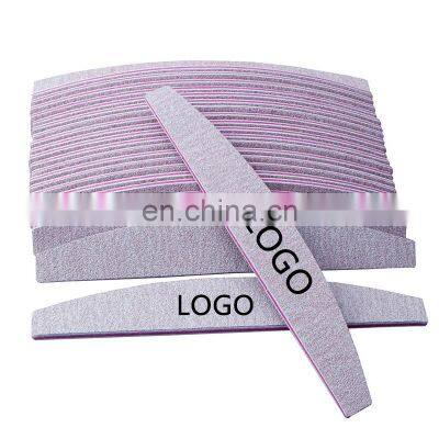 Wholesale nail files custom logo 100/180 150 240 1000 Grit Double Side Oem zebra cheapest price nail file