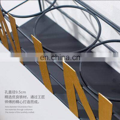 Wine Glasses Holder Storage Wall Mount Metal Wine Rack Wall Mounted Shelf photo-5