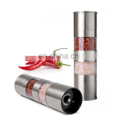 Stainless Steel with Adjustable Ceramic Grinding Mechanism Clear Acrylic Body Salt And Pepper Grinder