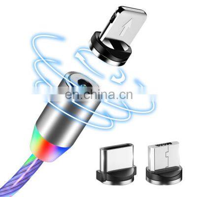 Magnetic Fast Charging USB Cable Flowing Light Phone Accessories Data Cables