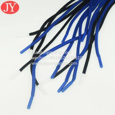 Custom Polyester Round Cord With Core Injetion Palstic Aglet Accept 8 kg Tensile Test Shoelace Aglet photo-5