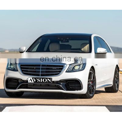 For W222 modified S63/S65 AMG body kit include front and rear bumper assembly with grille for Mercedes benz S-class 2014-2020