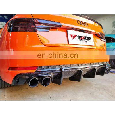 Car Accessories Auto Carbon Fiber Rear Bumper Kits Diffuser Lip For AUDI A4 S4 B9 Sport photo-2