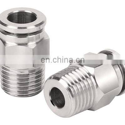 Hot sale Made in China SS material  3/8 NPT insert 8 MM pipe PC pneumatic fittings pneumatic quick coupling