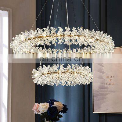 Post Modern Design LED Pendant Lighting Living Room Crystal Garland Pendant Lamp