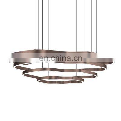 hotel dining room living room gold luxury round nordic modern ceiling ring chandelier led pendant light