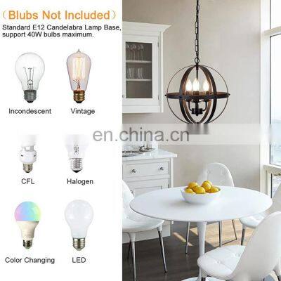 Industrial Pendant Lighting Fixture Flexible Chandelier Hanging Rustic 5 Light Flush Mount Ceiling Pendant Lamp photo-4