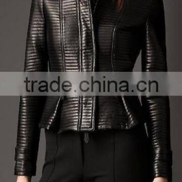 Rib Quilted Lambskin Jacket for Lady
