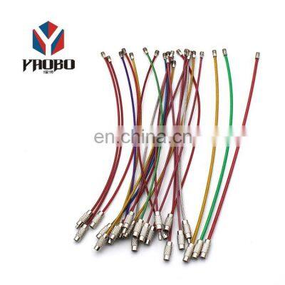 Good Quality Durable Wire Keychains Rings With Chain Screw Stainless Steel Cable Key Ring