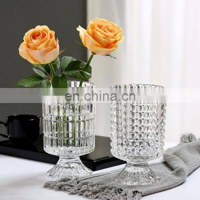 Wholesale Nordic Retro Creative High Foot Hydroponic Ornament Vase Flower Glass & Crystal Vases For Wedding Supplies photo-3