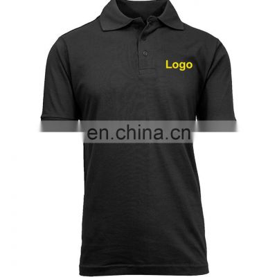 Embroidery your logo polo shirt workwear uniform shirts 100% cotton pique fabric ribbed collar shirt