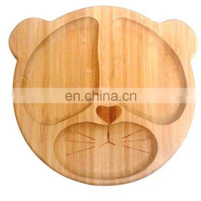 Eco Friendly Creative Cute Animal Design Natural Reusable Bamboo Kids Plate