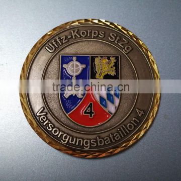 soft enamel coin dual plating coin diamond edge cheap custom challenge coins