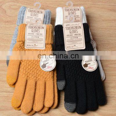 Women Men Knitted Winter Acrylic Gloves Warm Thick Gloves Touch Screen Gloves photo-4