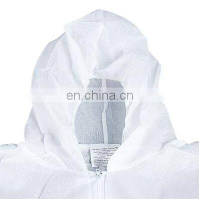 Hot Sale Disposable Non-woven Coverall Waterproof And Dustproof Protective Clothing Wholesale White photo-3
