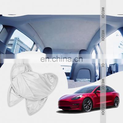 2PCS Sunshade For Tesla Model Y Whole Cover UV Rays Protection Roof Sunshade Curtain Material buckle Mesh OEM Customized