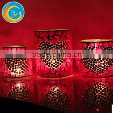 handmade glass hurricane votive candle holder mosaic glassware for candle