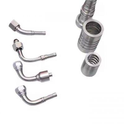 High Pressure JIC 37 One-Piece Crimp Hose Fitting for 1SN/2SN Hose Snap-Fit 45 Degree Bend