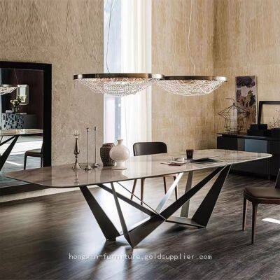 High - Quality and Stylish Designs Fixed Rock Slab Dining Table