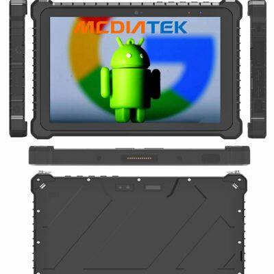 HR1058 Самая дешевая фабрика. 10,1-дюймовые прочные планшеты на Android 12 с MediaTek, 8 ГБ + 128 ГБ, с NFC, датчиком отпечатков пальцев, RJ45, RS232, 2D-сканером штрих-кодов и UHF RFID